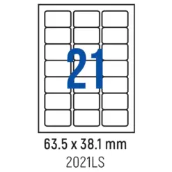 Етикети лепящи обли 21 бр. 63.5x38.1 мм 100 л. A4 Spree бр 1