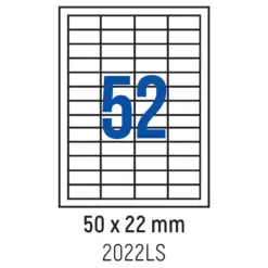 Етикети лепящи 52 бр. 50.0x22.0 мм 100 л. A4 кант 4 Spree бр 1