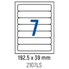 Етикети лепящи 7 бр. класьор 192.5x39.0 мм 100 л. A4 Spree бр 1