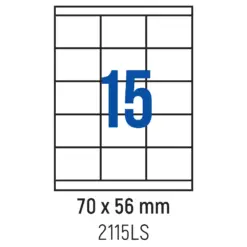 Етикети лепящи 15 бр. 70.0x56.0 мм 100 л. A4 кант 2 Spree бр 1
