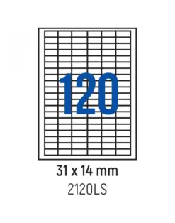 Alternative view of Етикети лепящи 120 бр., 31.0x14.0 мм, 100 л., A4, кант 4, Spree, каш 10