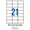 Етикети лепящи 21 бр. 70.0x42.43 мм 100 л. A4 Spree бр 1