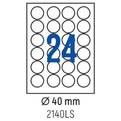 Етикети лепящи кръгли 24 бр. Ø 40 мм 100 л. A4 Spree бр 1