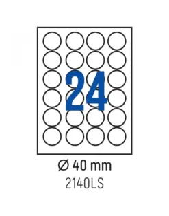 Alternative view of Етикети лепящи кръгли, 24 бр., Ø 40 мм, 100 л., A4, Spree, каш 10