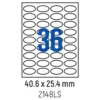 Етикети лепящи овал 36 бр. 40.6x25.4 мм 100 л. A4 Spree бр 1