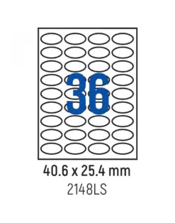 Alternative view of Етикети лепящи овал, 36 бр., 40.6x25.4 мм, 100 л., A4, Spree, каш 10