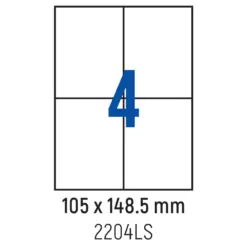 Етикети лепящи 4 бр. 105.0x148.5 мм 100 л. A4 Spree бр 1