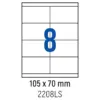 Етикети лепящи 8 бр. 105.0x70.0 мм 100 л. A4 кант 2 Spree бр 1