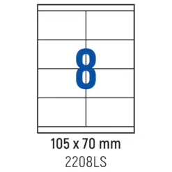 Етикети лепящи 8 бр. 105.0x70.0 мм 100 л. A4 кант 2 Spree бр 1