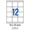 Етикети лепящи 12 бр. 70.0x70.0 мм 100 л. A4 Spree бр 1