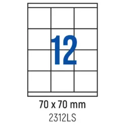 Етикети лепящи 12 бр. 70.0x70.0 мм 100 л. A4 Spree бр 1