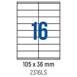 Етикети лепящи 16 бр. 105.0x36.0 мм 100 л. A4 кант 2 Spree бр 1