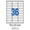 Етикети лепящи 36 бр. 70.0x23.0 мм 100 л. A4 кант 2 Spree бр 1