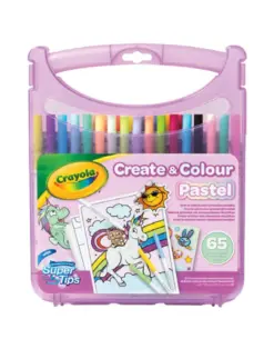 Alternative view от Маркери мини 25 цв. пастелни в куфарче с шаблони и стикери, Crayola, бр 1