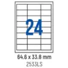 Етикети лепящи 24 бр. 64.6x33.8 мм 100 л. A4 кант 4 Spree бр 1
