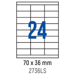 Етикети лепящи 24 бр. 70.0x36.0 мм 100 л. A4 кант 2 Spree бр 1