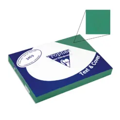 Корици картон кожа т. зелени А4 240 г/м2 100 л. Clairefontaine бр 1