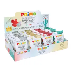 Глина за моделиране глитерна 250 г 4 цвята микс Primo бр 1