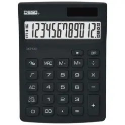 Калкулатор 12 разр. 142x120x31 пастел черен компактен DesQ бр 1