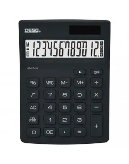 Калкулатор 12 разр., 142x120x31, пастел черен, компактен, DesQ, бр 1 - Image 3