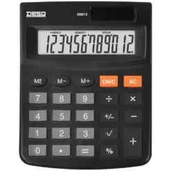 Калкулатор 12 разр. 131x104x21 устойчив компактен черен DesQ бр 1