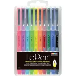 Тънкописец Le Pen 0.5 мм 10 неонови цвята Uchida Marvy бр 1