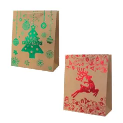 Торбичка подаръчна 26x12x32 см картон 210 г/м2 Christmas Kraft Spree бр 1