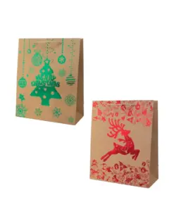 Alternative view of Торбичка подаръчна 26x12x32 см, картон 210 г/м2, Christmas Kraft, Spree, каш 144