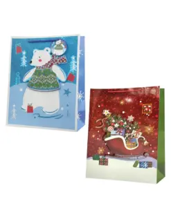 Alternative view of Торбичка подаръчна 31x12x42 см, картон 210 г/м2, Christmas, Spree