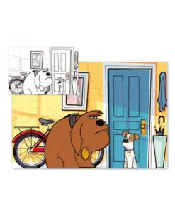 Alternative view of Пъзел двулицев 24 части, Pets, 41х28 см, гръб и 3 стр. за оцветяване, Pets