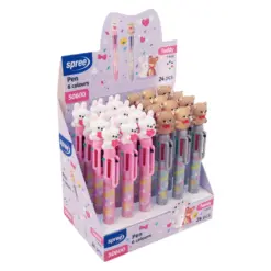 Химикалка 6 цветна с фигурка Teddy Spree бр 1