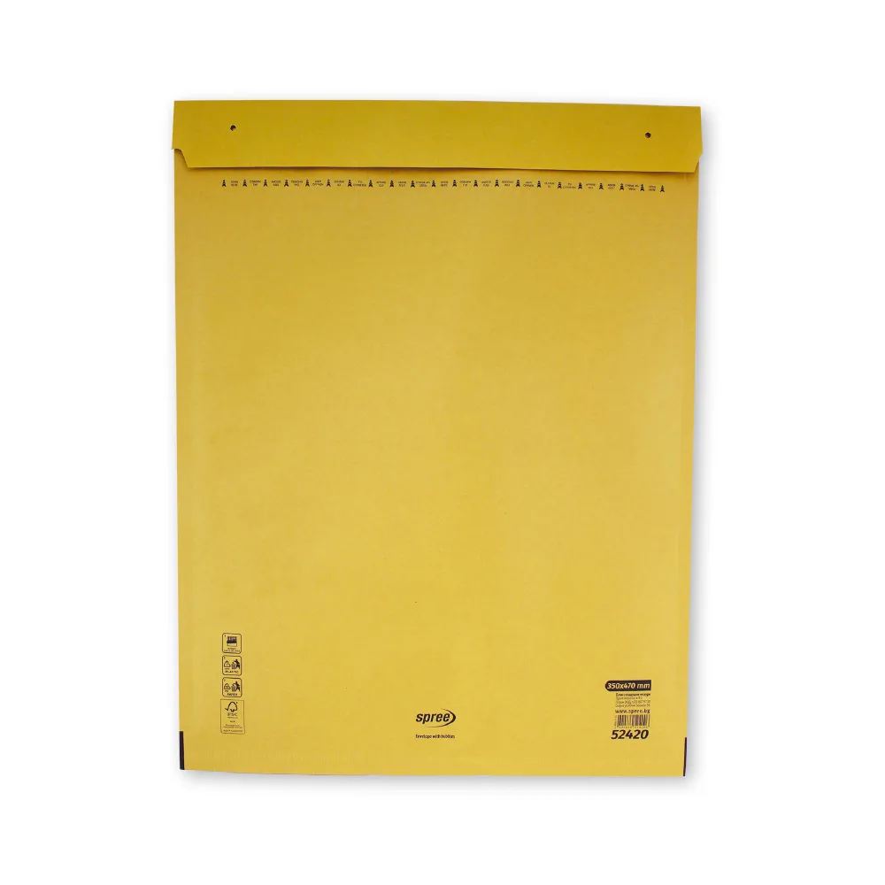 Плик с възд.мехури 350x470 кафяв с лента FSC Spree бр 1