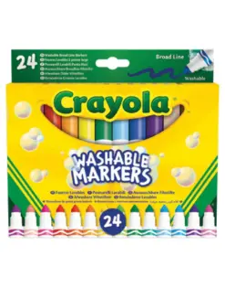 Alternative view от Маркери 24 цв. коничен връх, измиваеми, Crayola