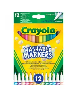 Alternative view of Флумастери 12 цв. тънък връх, измиваеми, Crayola