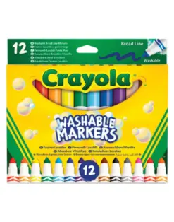 Alternative view от Маркери 12 цв. коничен връх, измиваеми, Crayola