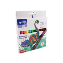 Флумастери 12 цв. тънък връх Ø 2.3 мм 14.3 см SpreeArt бр 1