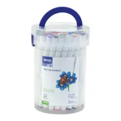 Маркери двувърхи Art Soft Brush / Fine tip 60 цвята в цилиндър SpreeArt бр 1