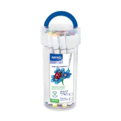 Маркери двувърхи Art Soft Brush / Fine tip 12 цвята в цилиндър SpreeArt бр 1
