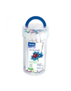 Alternative view of Маркери двувърхи Art Soft Brush / Fine tip, 24 цвята в цилиндър, SpreeArt, каш 48