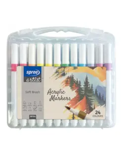 Alternative view от Маркери акрилни Artist Soft Brush, 24 цвята в PP кутия, SpreeArtist