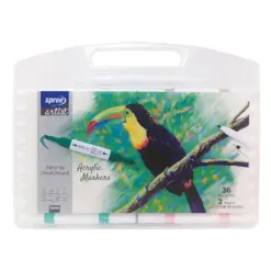 Маркери акрилни двувърхи Flexy Chisel / Round tip 36 цв.+2 контурни SpreeArtist бр 1