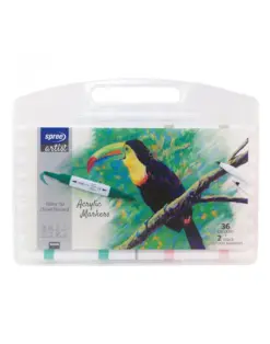 Alternative view от Маркери акрилни двувърхи Flexy Chisel / Round tip, 36 цв.+2 контурни, SpreeArtist, кут 5