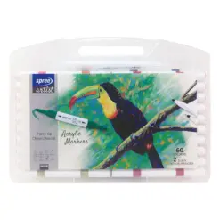 Маркери акрилни двувърхи Flexy Chisel / Round tip 60 цв.+2 контурни SpreeArtist бр 1