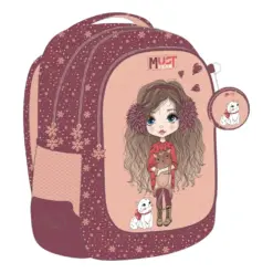 Раница с 3 ципа Girl In Winter With Fur 43x32x18 Must бр 1