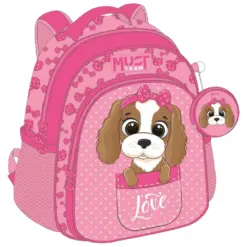 Раница детска с 2 ципа Dog With Pink Bow 31x27x10 Must бр 1
