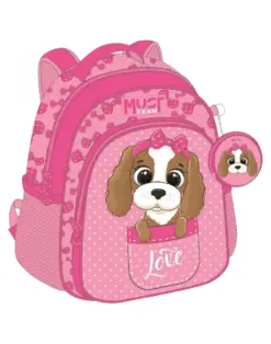 Alternative view of Раница детска с 2 ципа Dog With Pink Bow, 31x27x10, Must