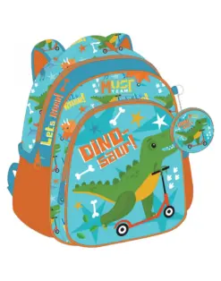 Alternative view of Раница детска с 2 ципа Dinosaur In Scooter, 31x27x10, Must