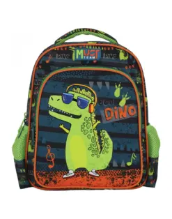Alternative view от Раница детска с 2 ципа Music Dino, 31x27x10, Must