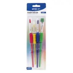 Четки Soft grip 4 бр. кръгли - 2 6 10 плоска - 12 блистер SpreeArt бр 1