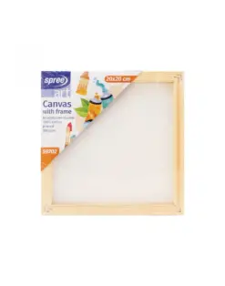 Alternative view of Платно с рамка 20x20 см, грундирано, 300 г/м2 памук 100%, SpreeArt, каш 100